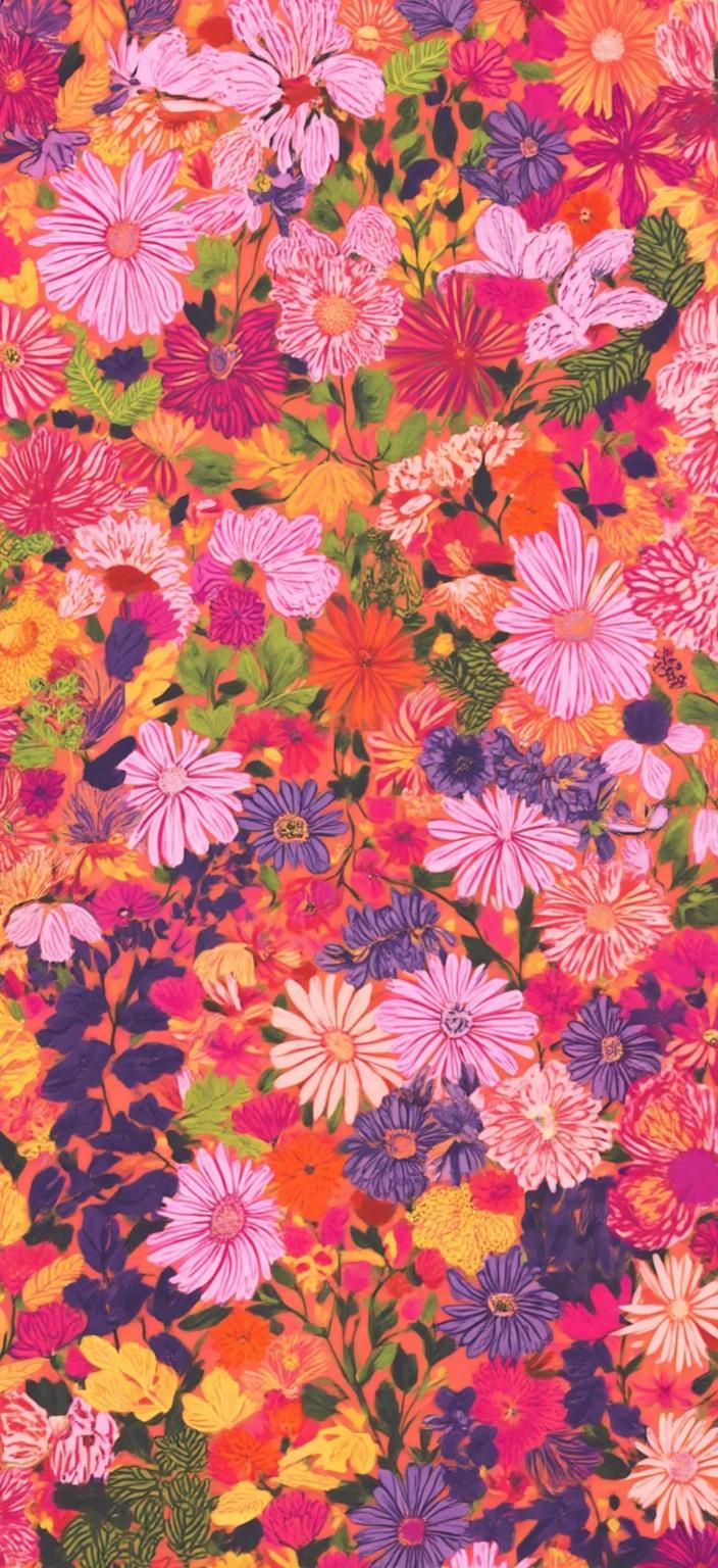 colorful_illustration, Imagine a captivating digital wallpaper featuring "Mavuika", an exquisitely detailed creation that draws inspiration from vibrant and colorful illustrations. The artwork exudes a playful and dynamic energy, embodying a hand-drawn feel that invites the viewer into a whimsical world. 

At the heart of this piece, "Mavuika" stands as a focal point, radiating charm and character. Surrounding it, the background unfolds with a captivating array of organic shapes, meticulously scattered decorative elements, and an exquisite variety of leaves and floral components. These elements are thoughtfully arranged across the canvas, creating a natural, free-flowing quality that envelops the entire composition.

The lavish and decorative style is immediately apparent, as the intricate composition seamlessly blends bold organic shapes with delicate details. Scattered ornamental elements, including dots, swirls, and abstract motifs, dance across the canvas, adding layers of depth and movement to the design. A luxurious palette of colors and patterns weaves through the artwork, inviting the eye to explore its intricacies.

The organic shapes and radial floral patterns evoke a harmonious, hand-drawn feel, reminiscent of Scandinavian folk art and mid-century botanical prints. This rich tapestry of visuals creates a balanced and inviting piece, perfectly centered to ensure a crisp, clean look suitable for your digital wallpaper. Allow this enchanting creation to transform any digital space into a vibrant, lively sanctuary of artful expression.
